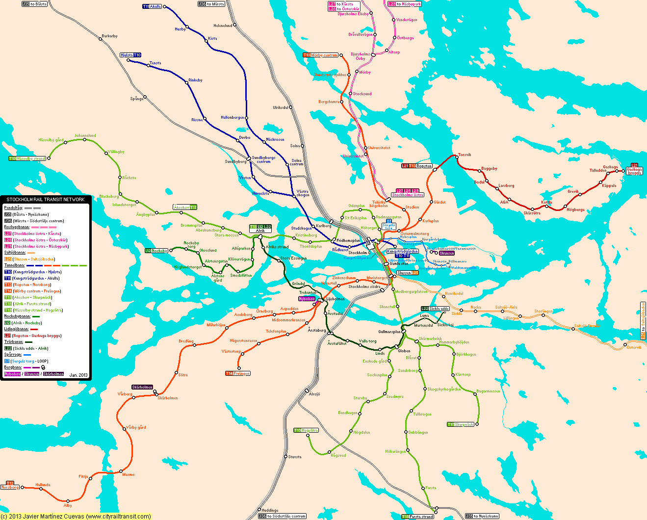 Geographic Stocholm metro map
