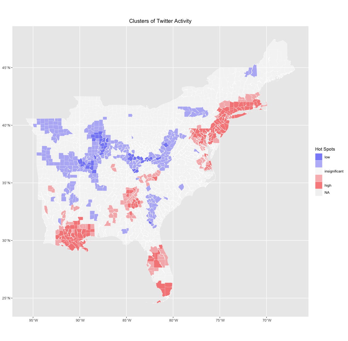 Hot spots of Cinco de Mayo twitter activity