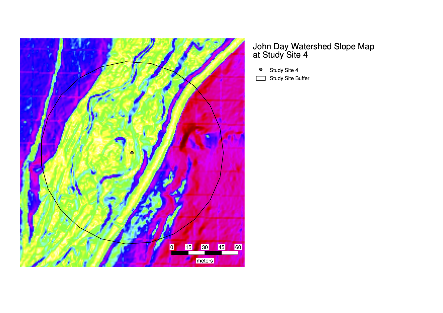 Map of slope in study region